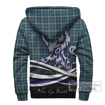 Lamont Ancient Tartan Sherpa Hoodie with Alba Gu Brath Regal Lion Emblem