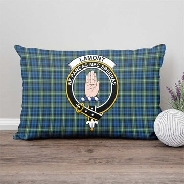 Lamont Ancient Tartan Pillow Cover with Family Crest