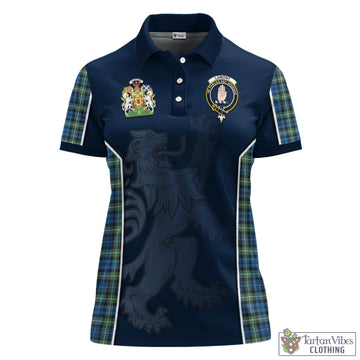 Lamont Ancient Tartan Women's Polo Shirt with Family Crest and Lion Rampant Vibes Sport Style