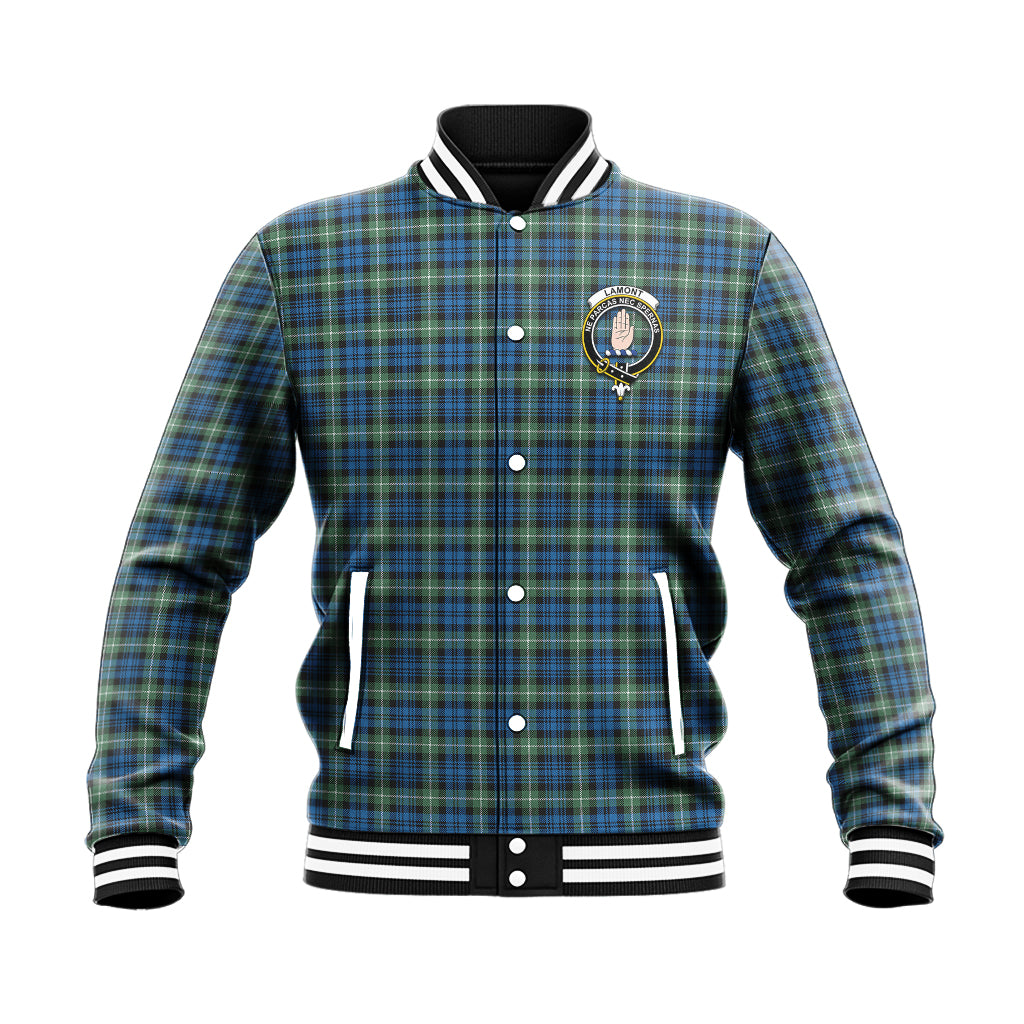 Lamont Ancient Tartan Baseball Jacket with Family Crest - Tartan Vibes Clothing