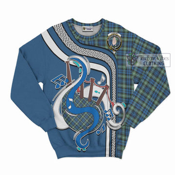 Lamont Ancient Tartan Sweatshirt with Epic Bagpipe Style