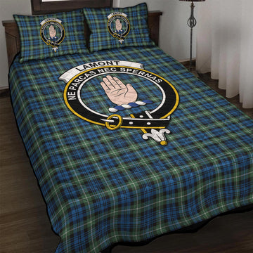 Lamont Ancient Tartan Quilt Bed Set with Family Crest