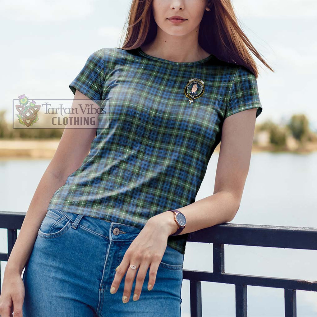 Lamont Ancient Tartan Cotton T-Shirt with Family Crest Women's Shirt - Tartanvibesclothing Shop