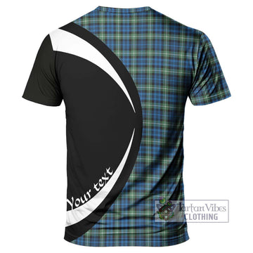 Lamont Ancient Tartan T-Shirt with Family Crest Circle Style