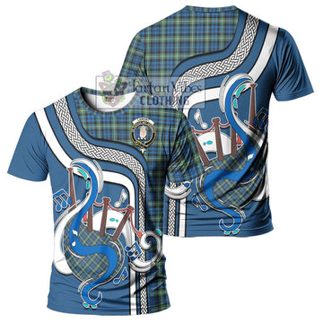 Lamont Ancient Tartan T-Shirt with Epic Bagpipe Style