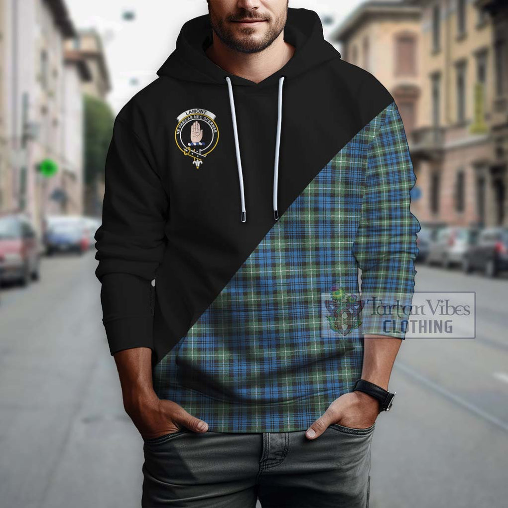 Lamont Ancient Tartan Hoodie with Family Crest and Military Logo Style - Tartanvibesclothing Shop