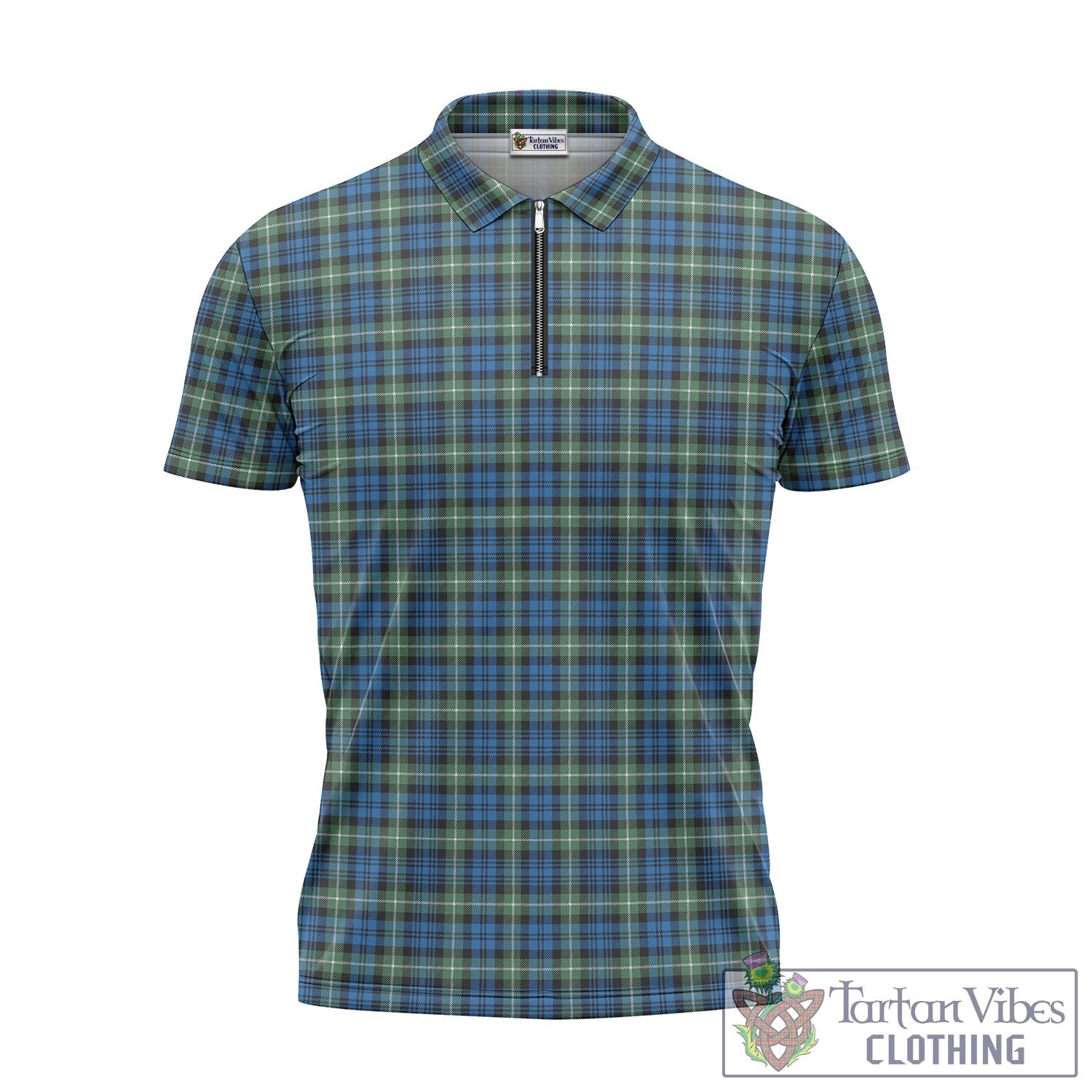 Tartan Vibes Clothing Lamont Ancient Tartan Zipper Polo Shirt