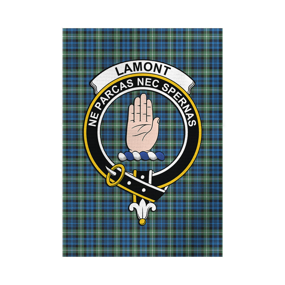 Lamont Ancient Tartan Flag with Family Crest - Tartan Vibes Clothing