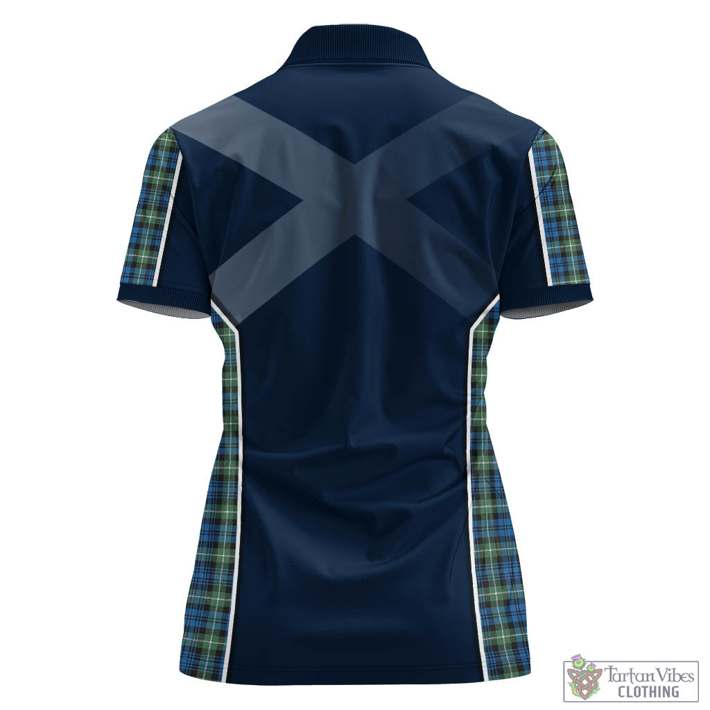 Lamont Ancient Tartan Women's Polo Shirt with Family Crest and Lion Rampant Vibes Sport Style - Tartan Vibes Clothing