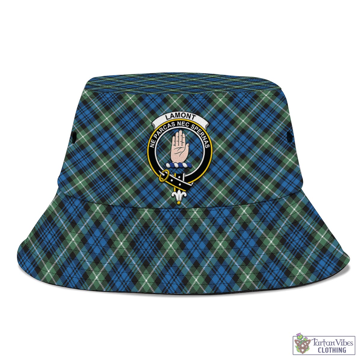 Tartan Vibes Clothing Lamont Ancient Tartan Bucket Hat with Family Crest