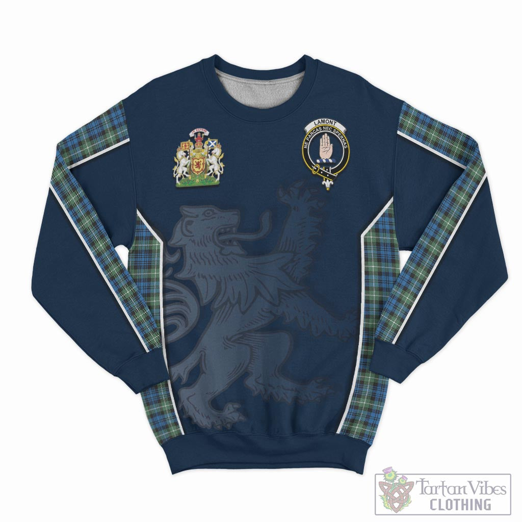 Tartan Vibes Clothing Lamont Ancient Tartan Sweater with Family Crest and Lion Rampant Vibes Sport Style