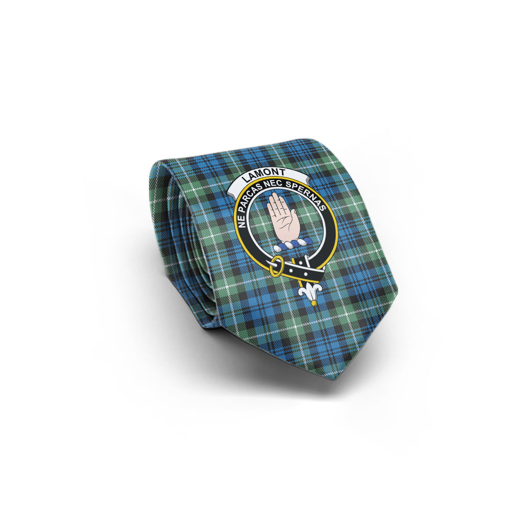 Lamont Ancient Tartan Classic Necktie with Family Crest - Tartan Vibes Clothing