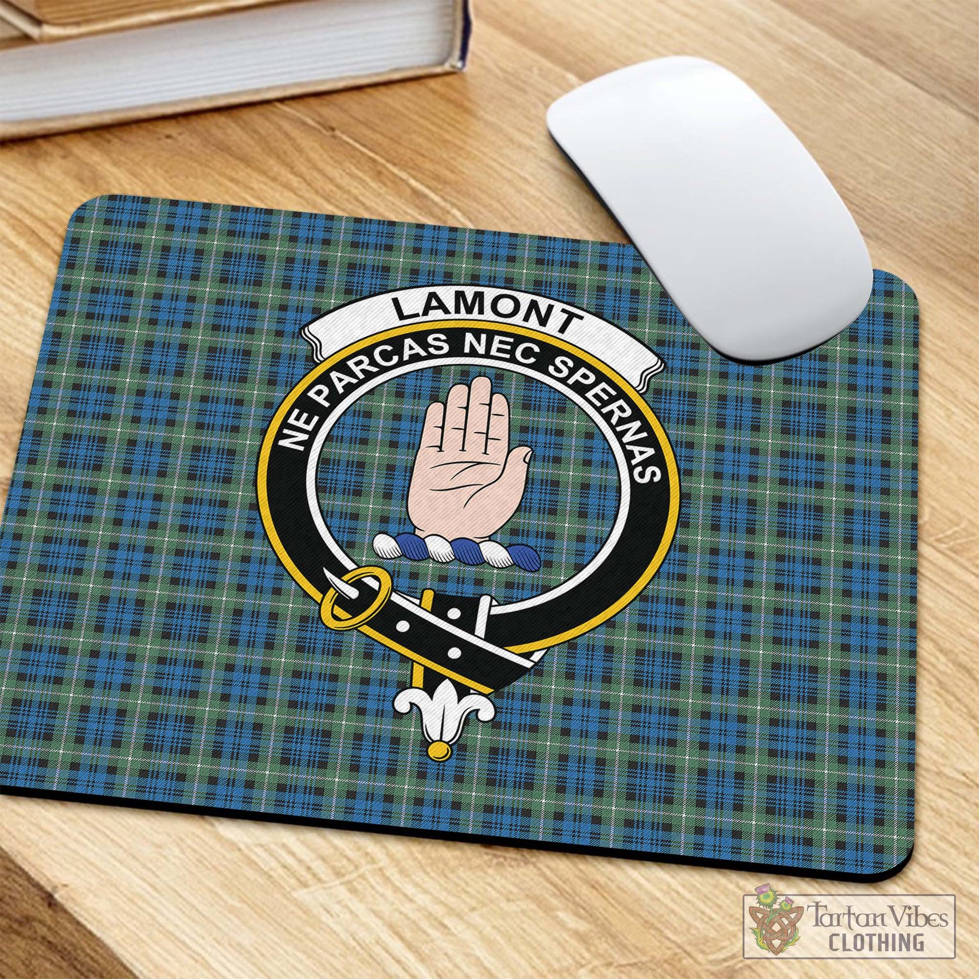 Tartan Vibes Clothing Lamont Ancient Tartan Mouse Pad with Family Crest