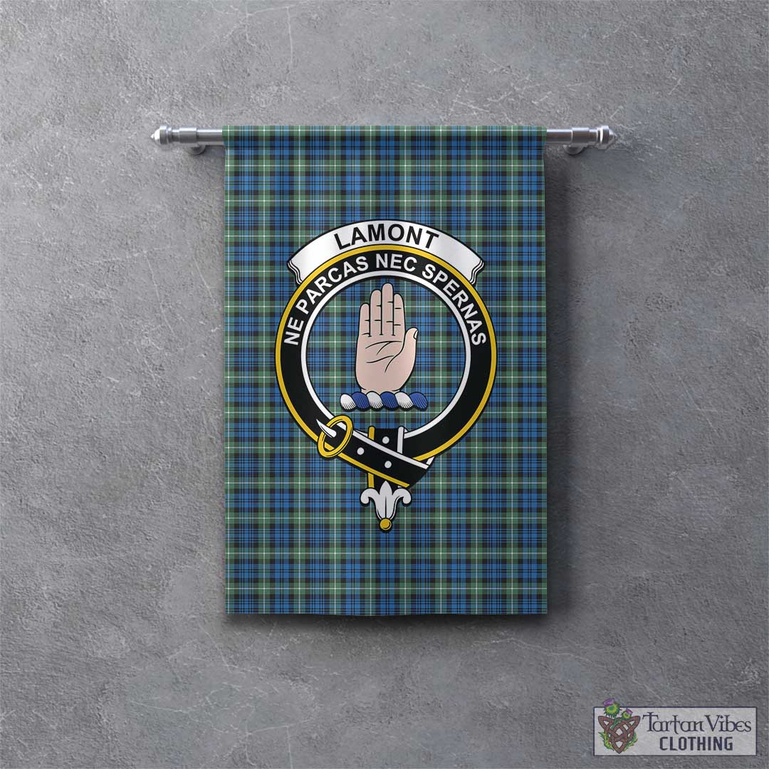 Tartan Vibes Clothing Lamont Ancient Tartan Gonfalon, Tartan Banner with Family Crest