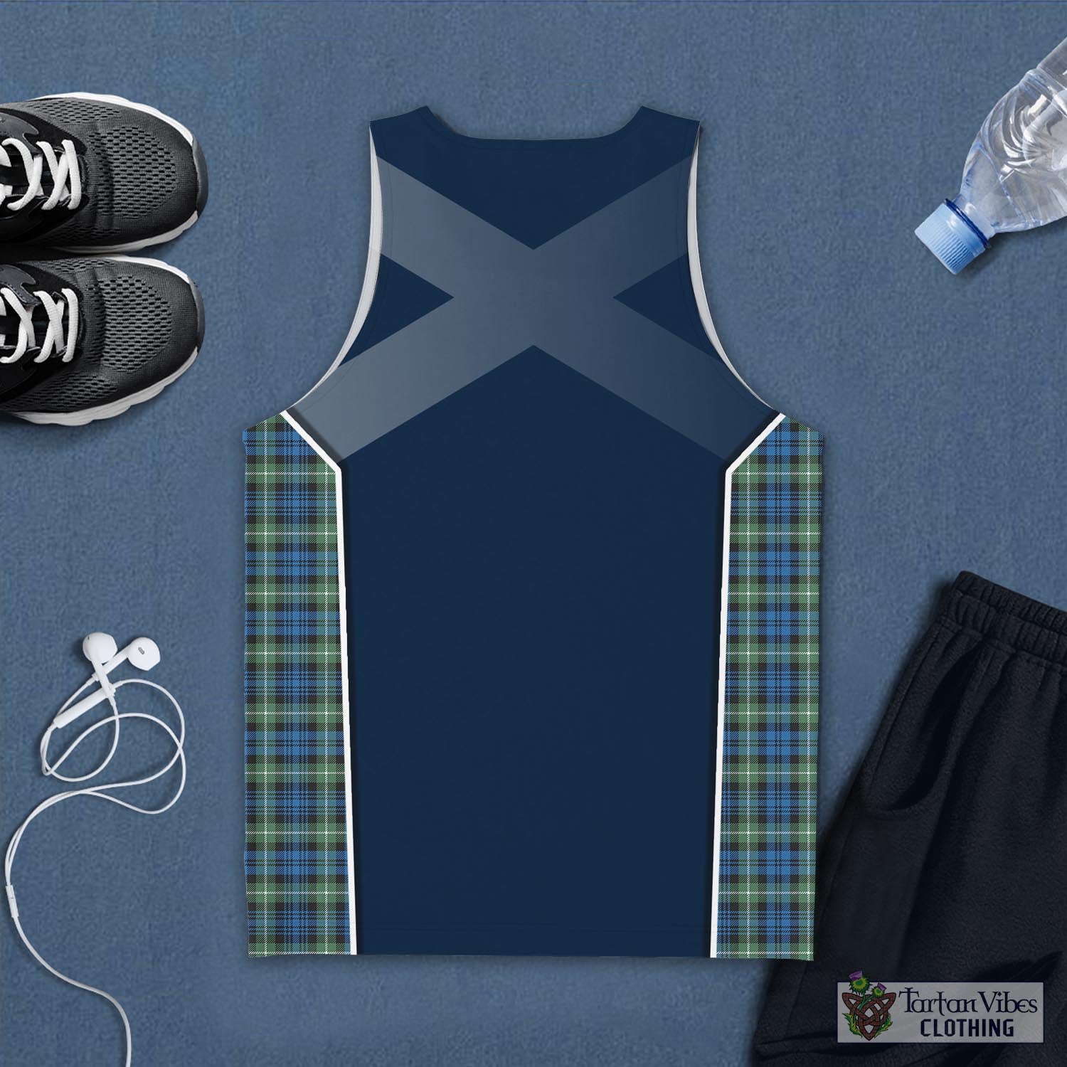 Tartan Vibes Clothing Lamont Ancient Tartan Men's Tanks Top with Family Crest and Scottish Thistle Vibes Sport Style