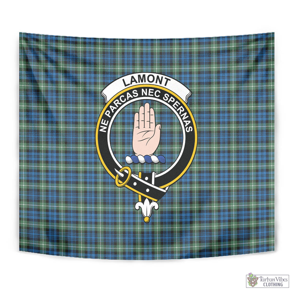 Tartan Vibes Clothing Lamont Ancient Tartan Tapestry Wall Hanging and Home Decor for Room with Family Crest