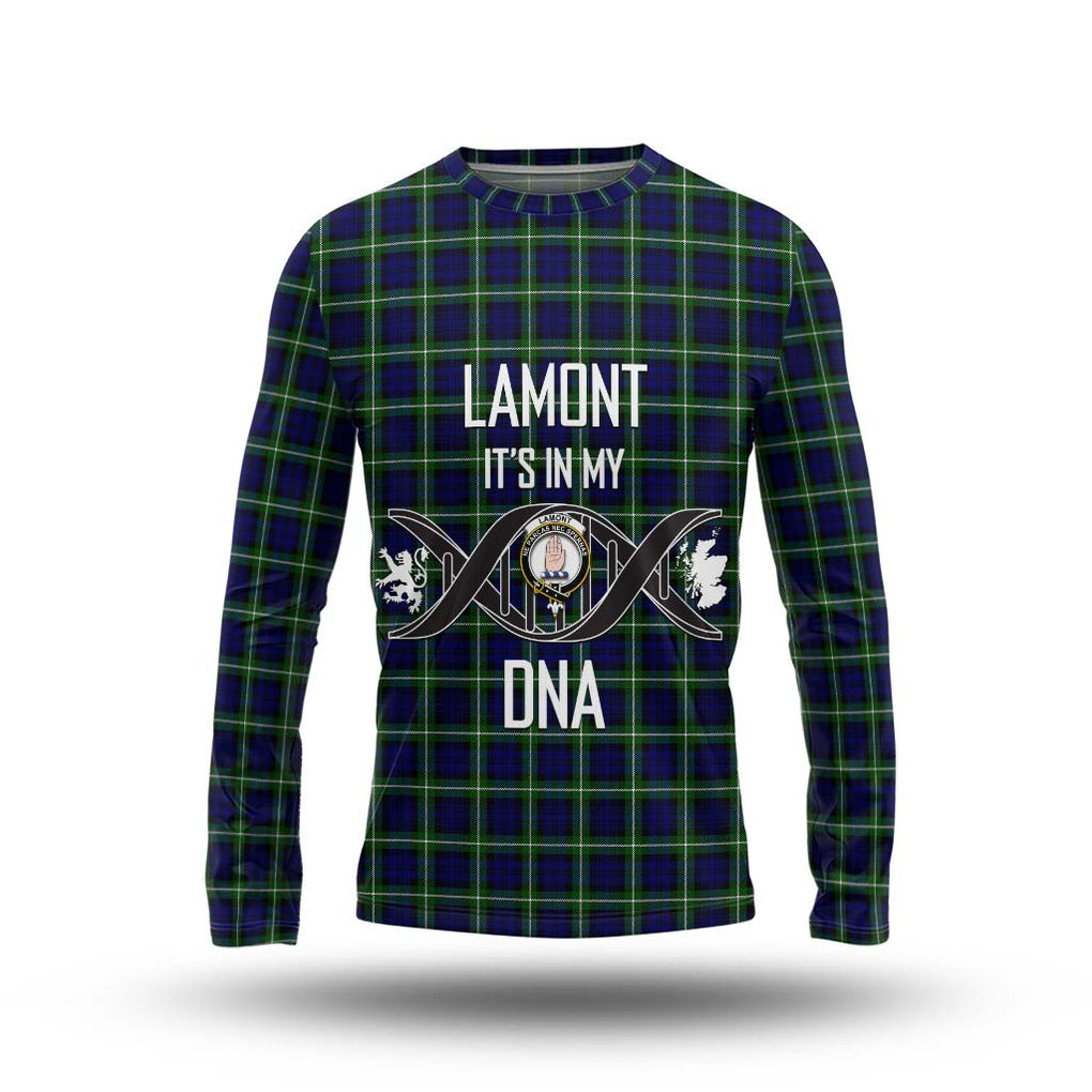 Lamont Modern Tartan Long Sleeve T-Shirt with Family Crest DNA In Me Style Unisex - Tartanvibesclothing Shop