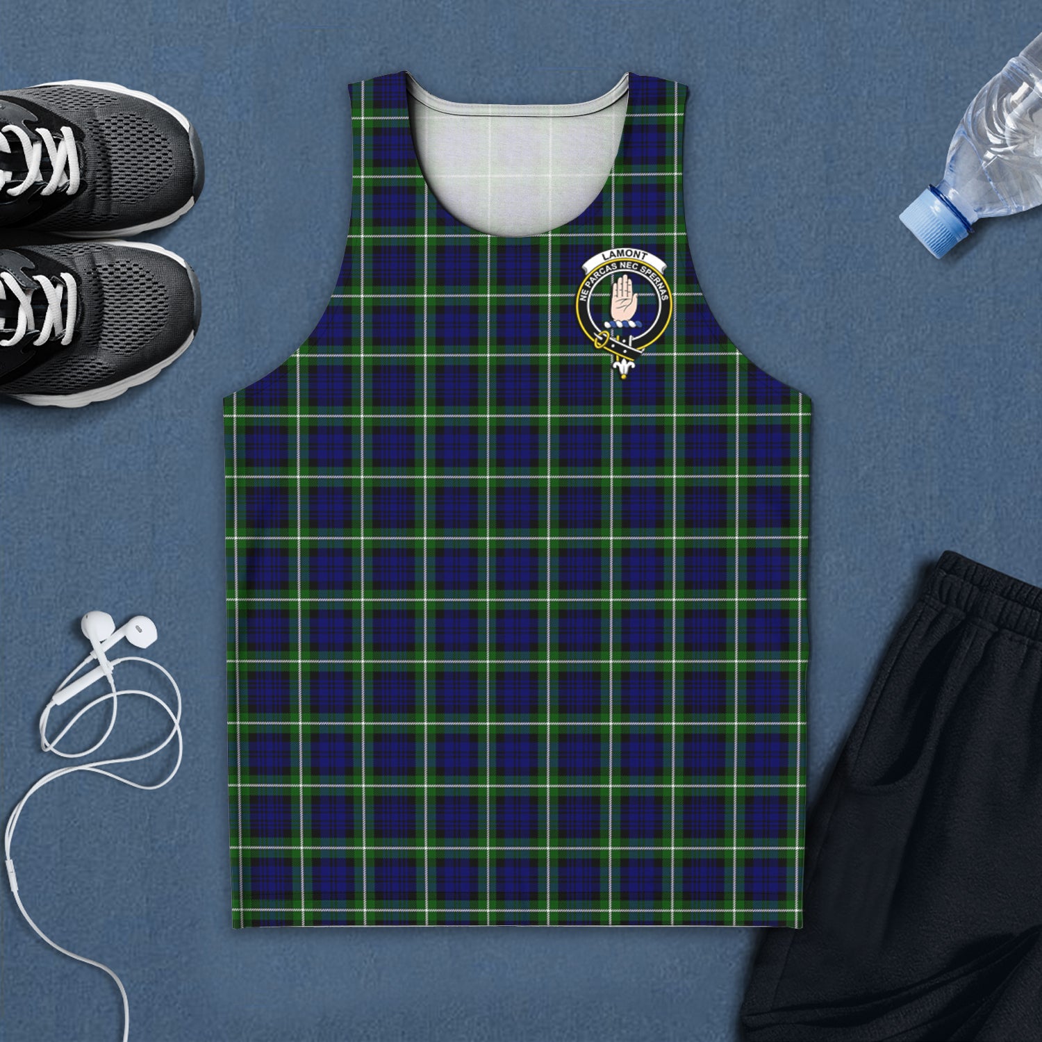 lamont-modern-tartan-mens-tank-top-with-family-crest