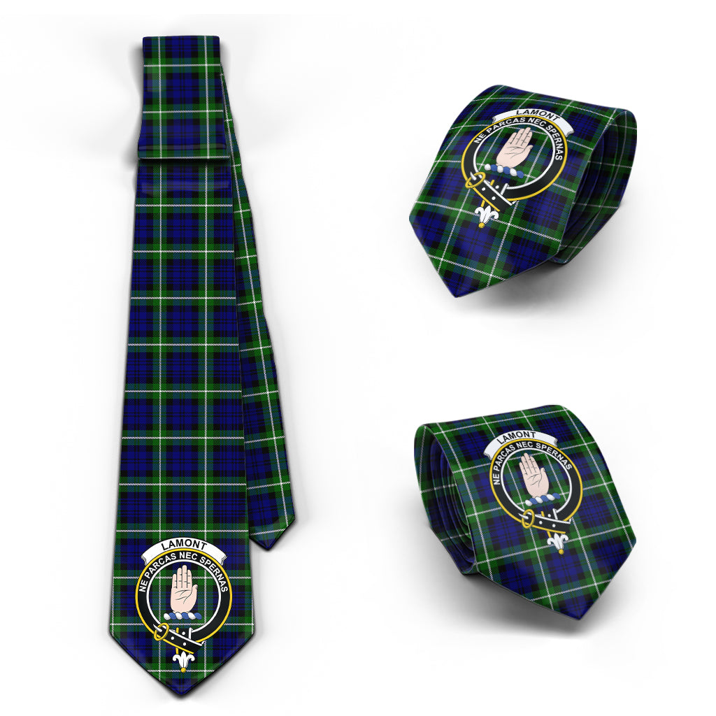 Lamont Modern Tartan Classic Necktie with Family Crest Necktie One Size - Tartan Vibes Clothing