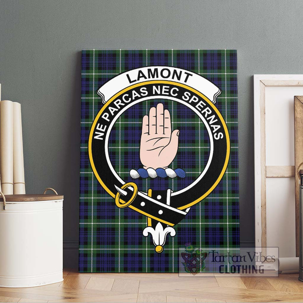 Lamont Modern Tartan Canvas Print Wall Art with Family Crest Without Frame - Tartan Vibes Clothing