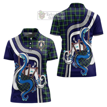 Lamont Modern Tartan Women's Polo Shirt with Epic Bagpipe Style