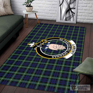 Lamont Modern Tartan Area Rug with Family Crest