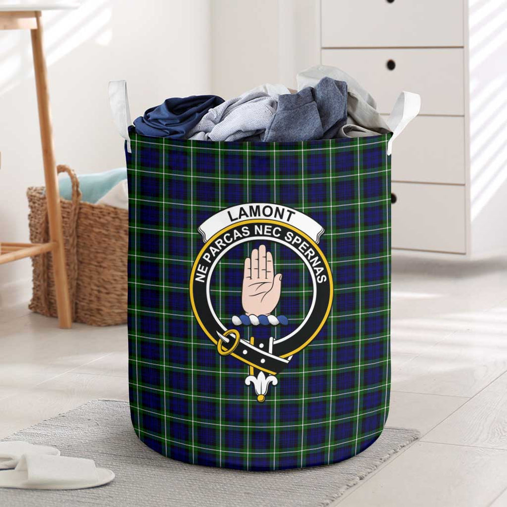 Lamont Modern Tartan Laundry Basket with Family Crest One Size - Tartanvibesclothing Shop