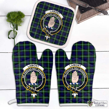 Lamont Modern Tartan Combo Oven Mitt & Pot-Holder with Family Crest