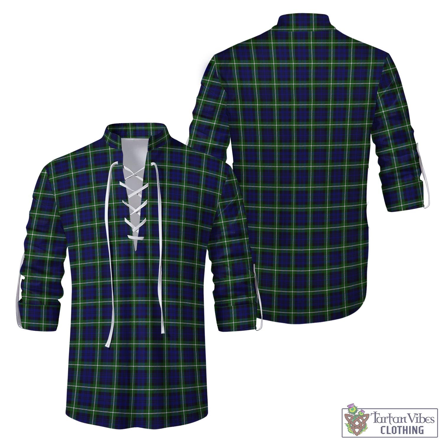 Tartan Vibes Clothing Lamont Modern Tartan Men's Scottish Traditional Jacobite Ghillie Kilt Shirt