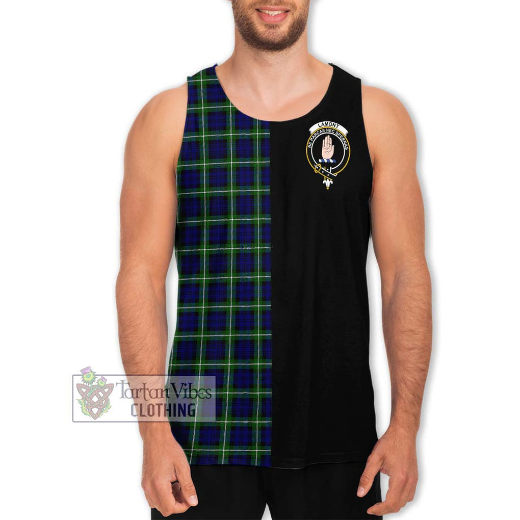 Lamont Modern Tartan Men's Tank Top with Family Crest and Half Of Me Style Men - Tartanvibesclothing Shop