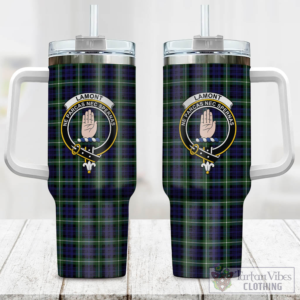 Tartan Vibes Clothing Lamont Modern Tartan and Family Crest Tumbler with Handle