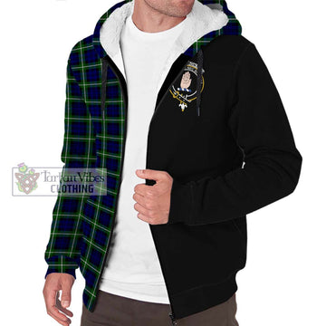 Lamont Modern Tartan Sherpa Hoodie with Family Crest and Half Of Me Style