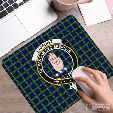 Lamont Modern Tartan Mouse Pad with Family Crest