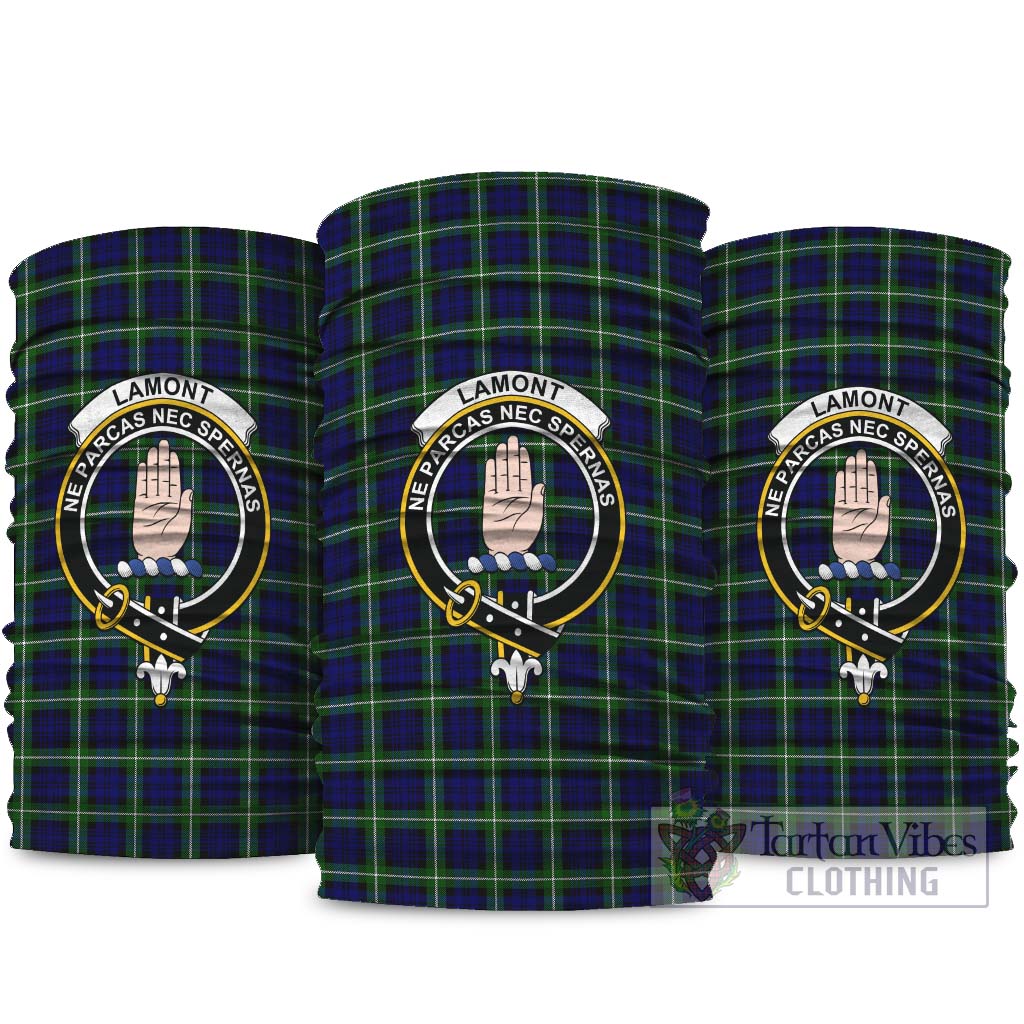 Lamont Modern Tartan Neck Gaiters, Tartan Bandanas, Tartan Head Band with Family Crest