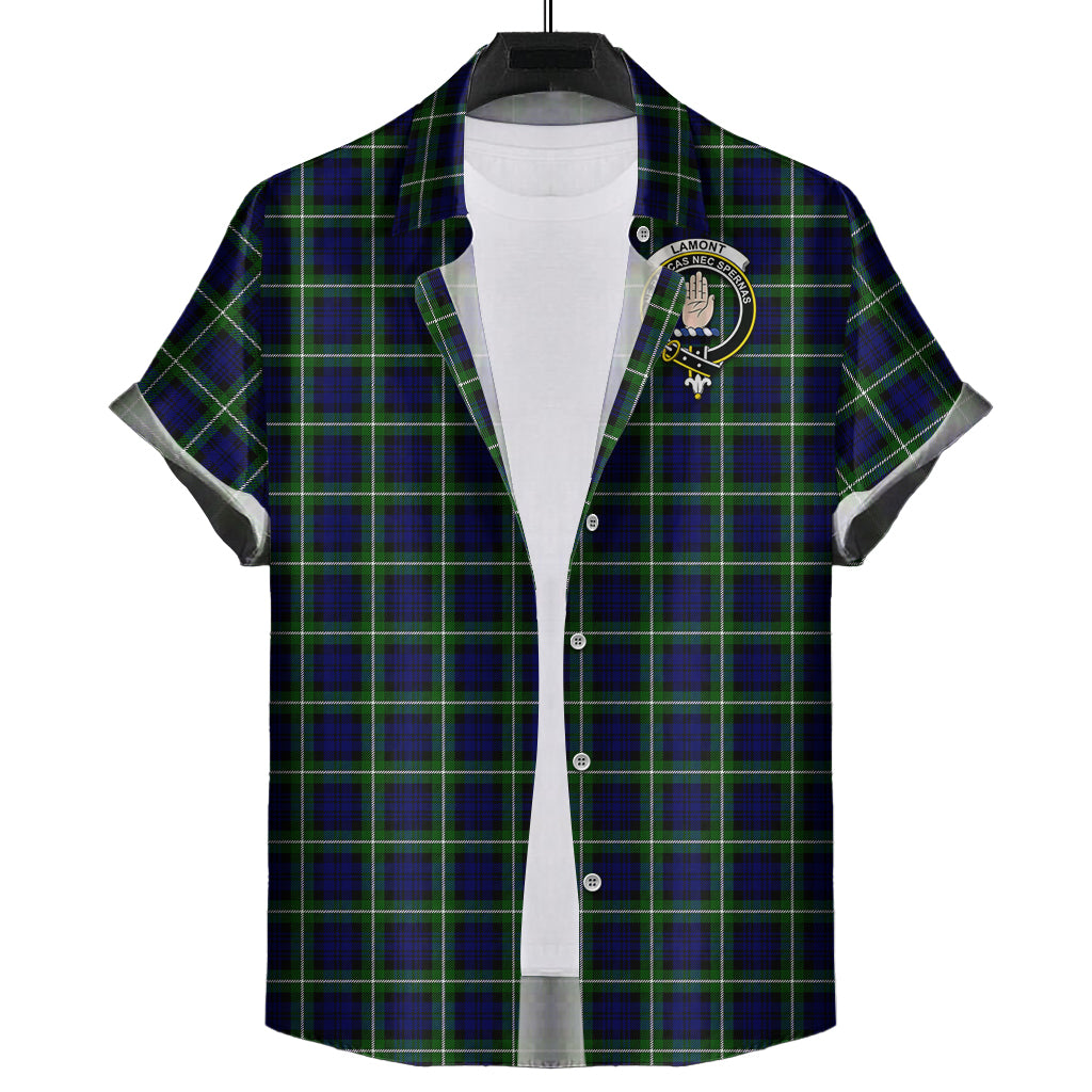 lamont-modern-tartan-short-sleeve-button-down-shirt-with-family-crest