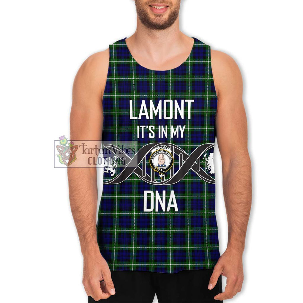 Lamont Modern Tartan Men's Tank Top with Family Crest DNA In Me Style Men - Tartanvibesclothing Shop