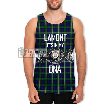 Lamont Modern Tartan Men's Tank Top with Family Crest DNA In Me Style