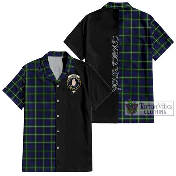 Lamont Modern Tartan Short Sleeve Button Shirt with Family Crest and Half Of Me Style