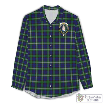 Lamont Modern Tartan Women's Casual Shirt with Family Crest