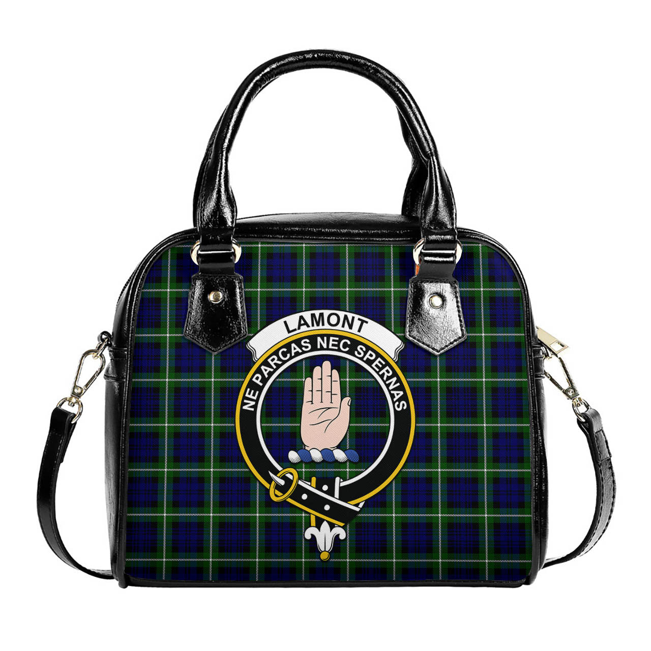 Lamont Modern Tartan Shoulder Handbags with Family Crest One Size 6*25*22 cm - Tartanvibesclothing