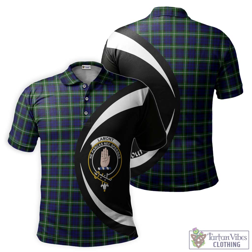 Lamont Modern Tartan Men's Polo Shirt with Family Crest Circle Style Kid - Tartan Vibes Clothing