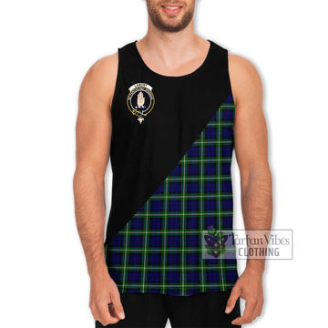 Lamont Modern Tartan Men's Tank Top with Family Crest and Military Logo Style