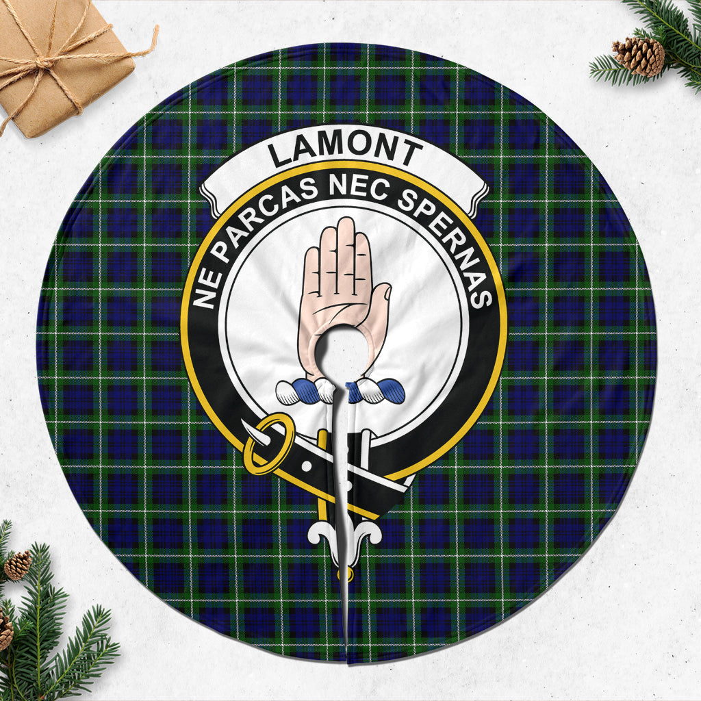 Lamont Modern Tartan Christmas Tree Skirt with Family Crest - Tartanvibesclothing