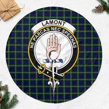 Lamont Modern Tartan Christmas Tree Skirt with Family Crest