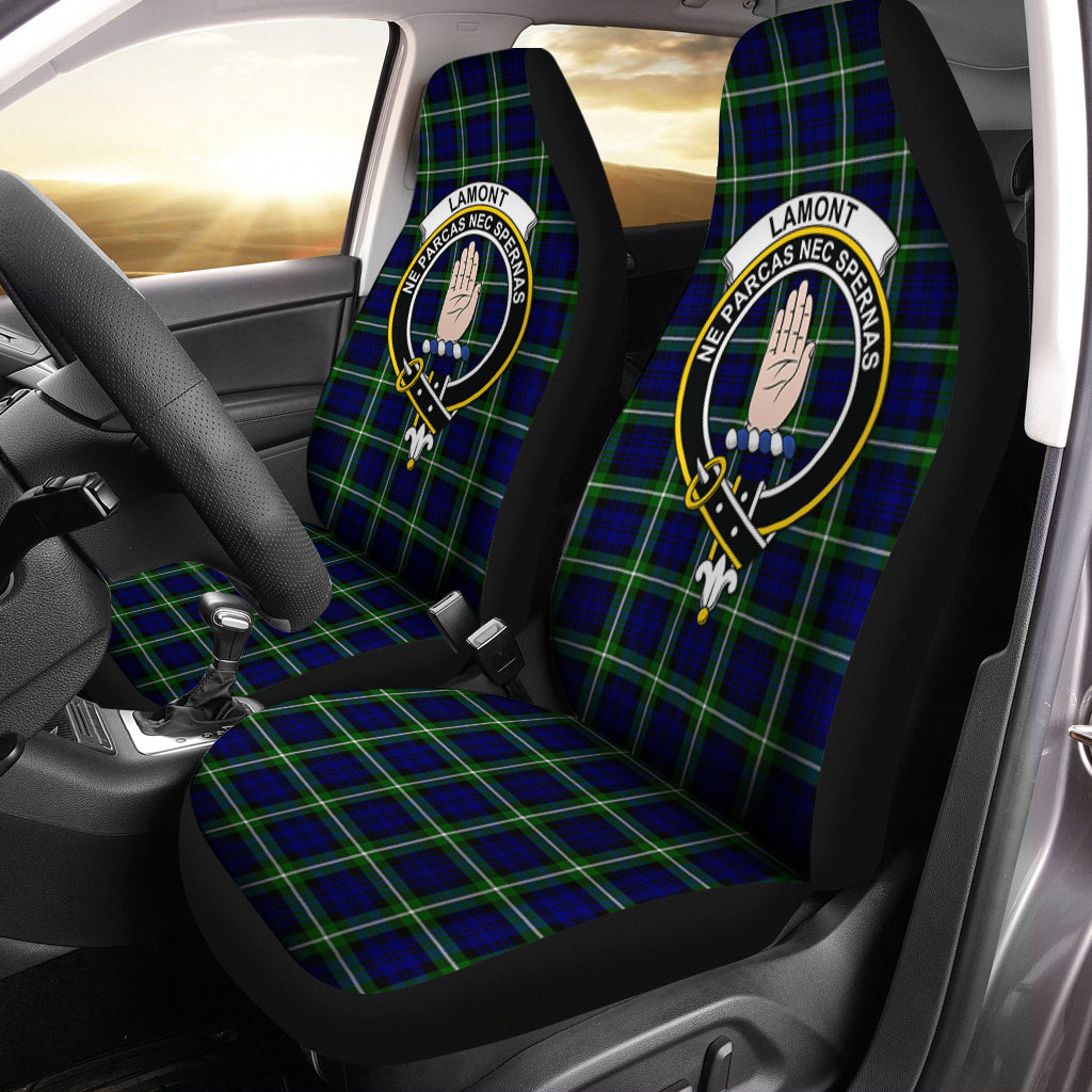 Lamont Modern Tartan Car Seat Cover with Family Crest One Size - Tartanvibesclothing