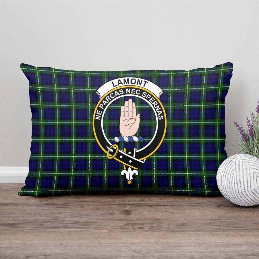 Lamont Modern Tartan Pillow Cover with Family Crest Rectangle Pillow Cover - Tartanvibesclothing