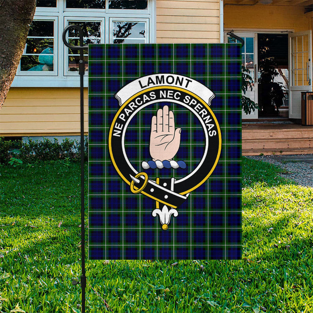 Lamont Modern Tartan Flag with Family Crest - Tartan Vibes Clothing