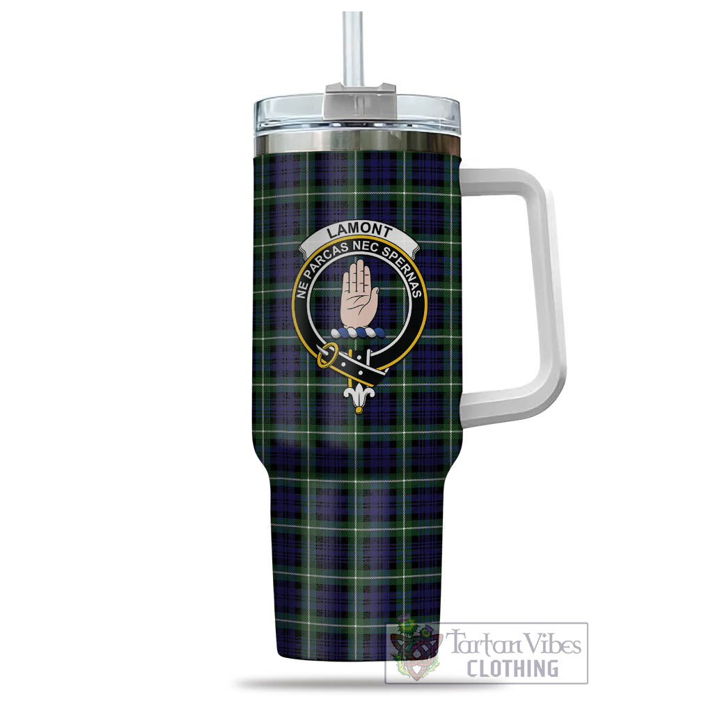 Tartan Vibes Clothing Lamont Modern Tartan and Family Crest Tumbler with Handle