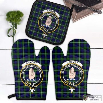 Lamont Modern Tartan Combo Oven Mitt & Pot-Holder with Family Crest