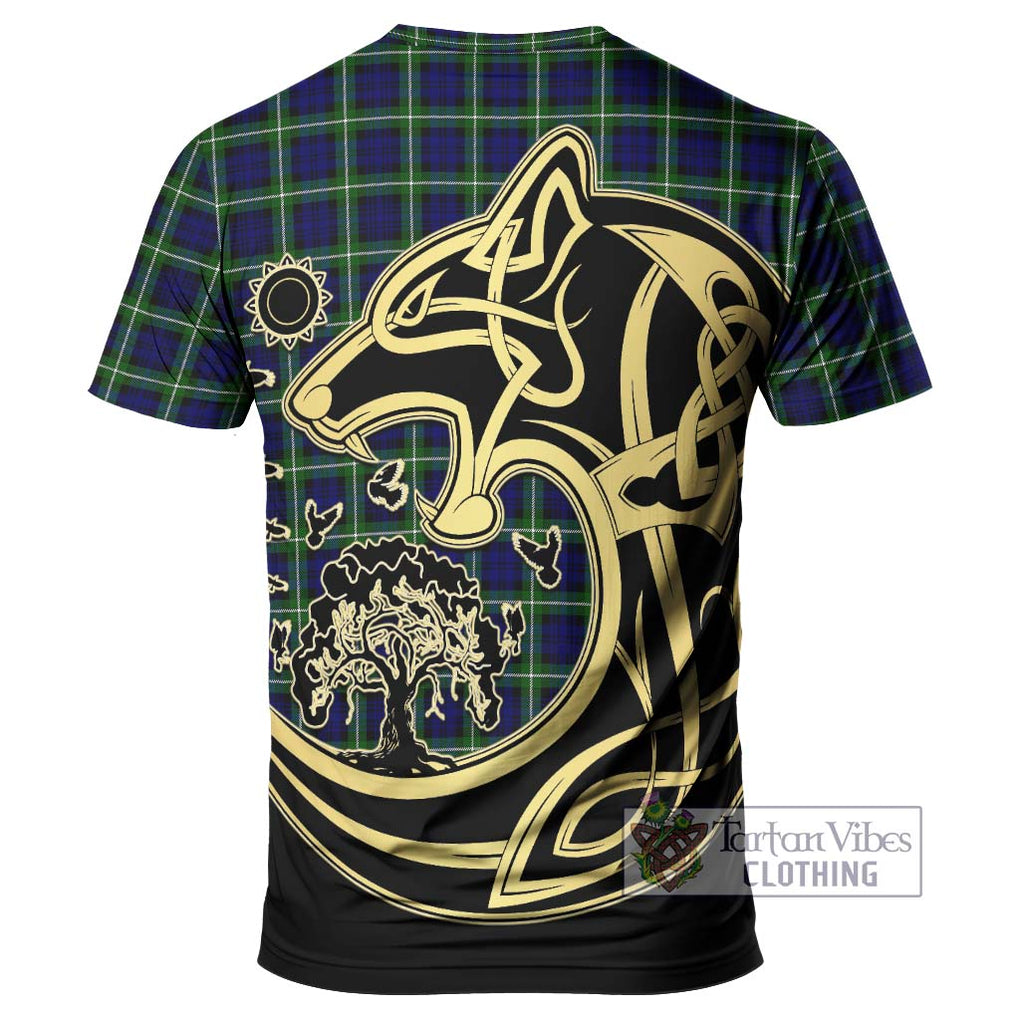 Lamont Modern Tartan T-Shirt with Family Crest Celtic Wolf Style - Tartan Vibes Clothing